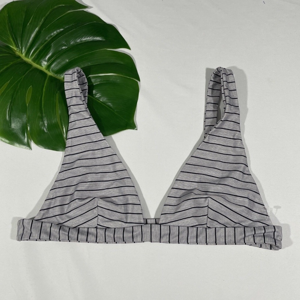 NEW Ripcurl [ XL ] Striped Reversible My‎ Bikini Top in Grey/Black